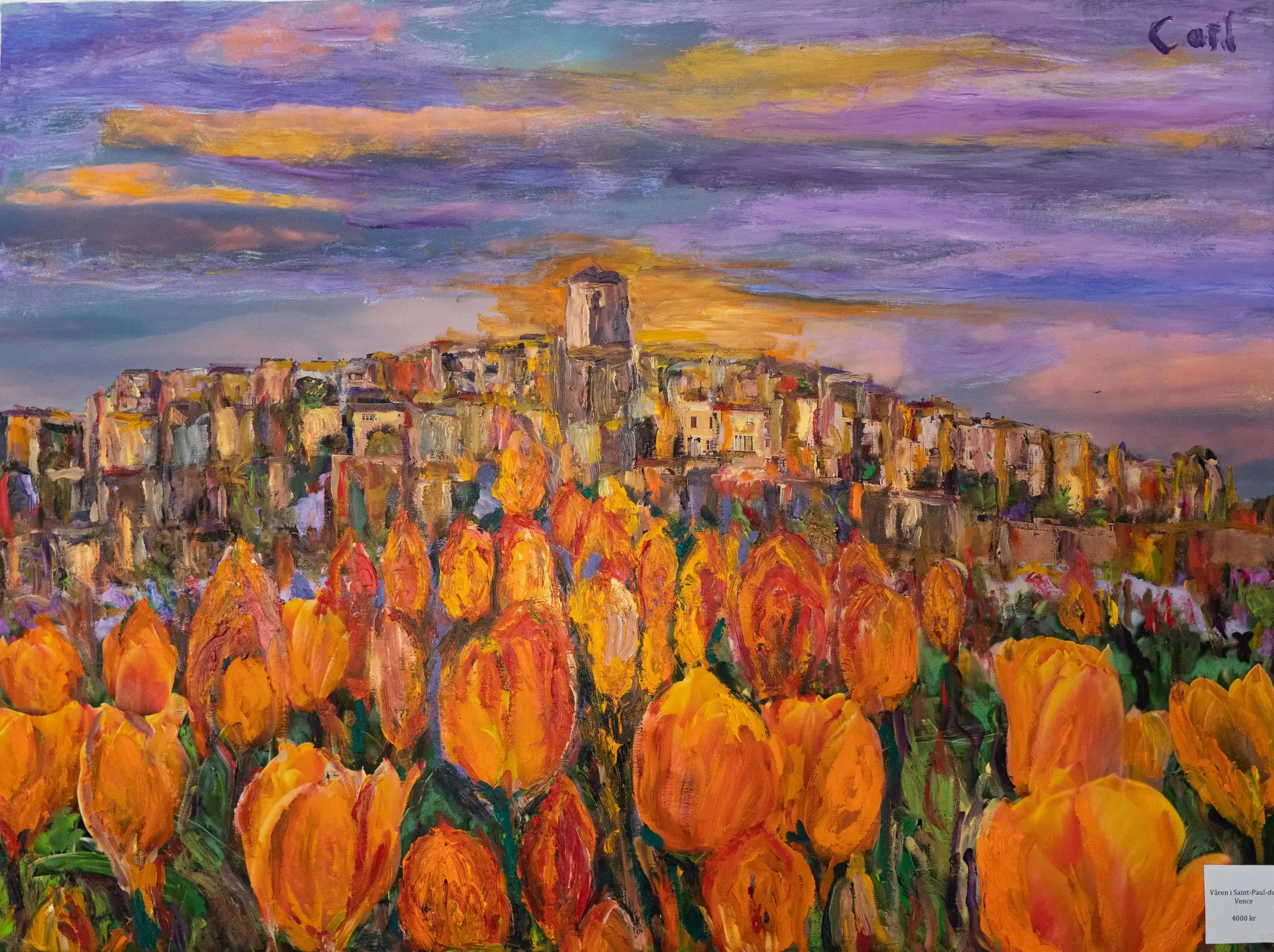 St. Paul with tulips